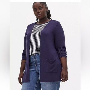 NWT Torrid navy blue Hacci Open Front Cardigan Plus